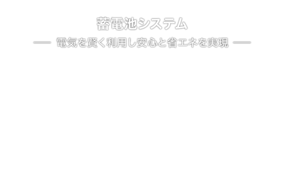 オーダーメイド蓄電池システム 電気を賢く利用し安心と省エネを実現